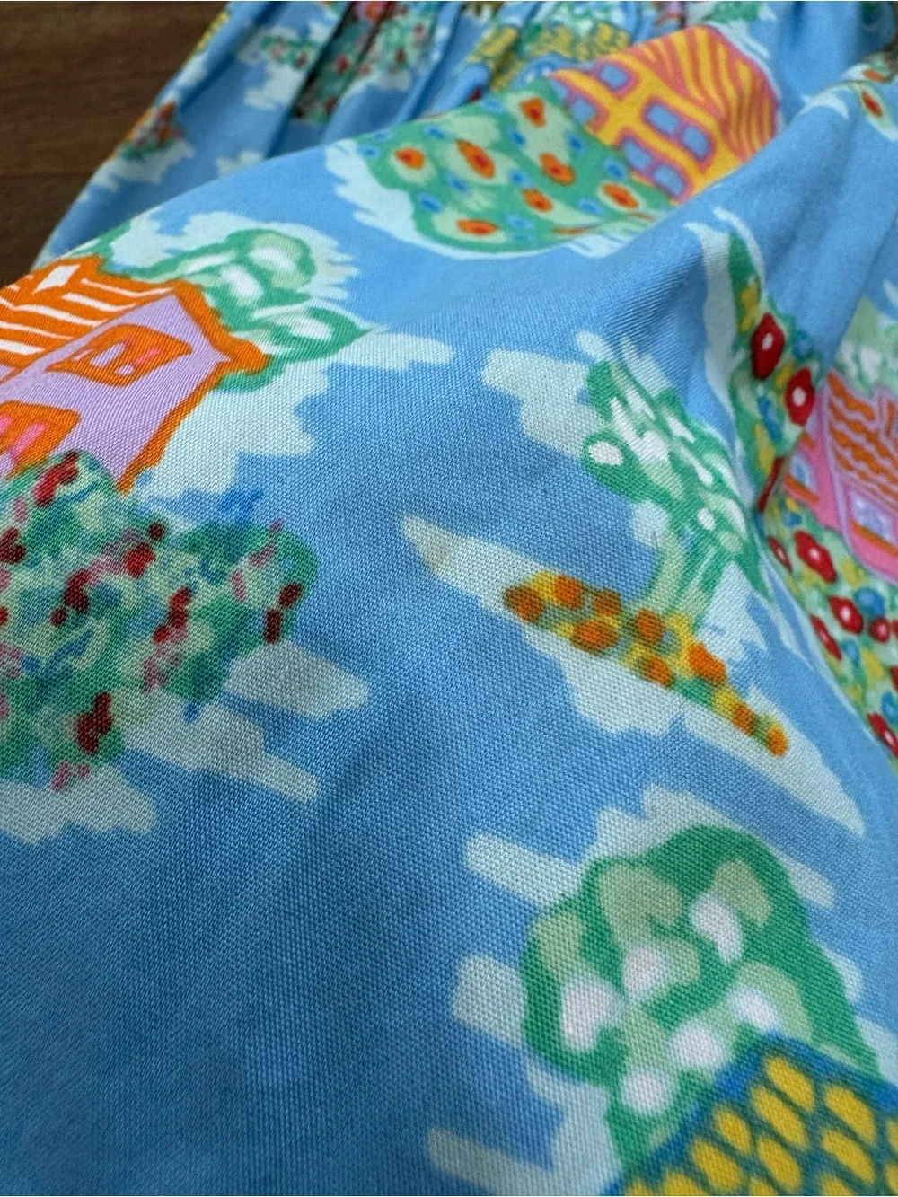 Matilda Jane Blue, Yellow & Green Patchwork Village Dress size 6